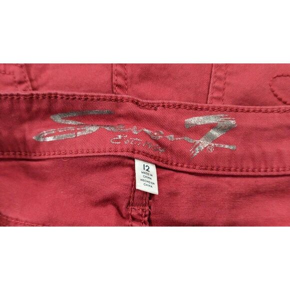 Seven7 Womens Size 12 Holly Berry Mid Rise Flat Front Sunset Bermuda Shorts - Picture 7 of 9